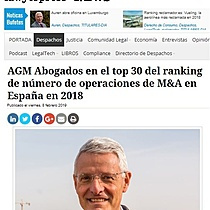 AGM Abogados en el top 30 del ranking de nmero de operaciones de M&A en Espaa en 2018